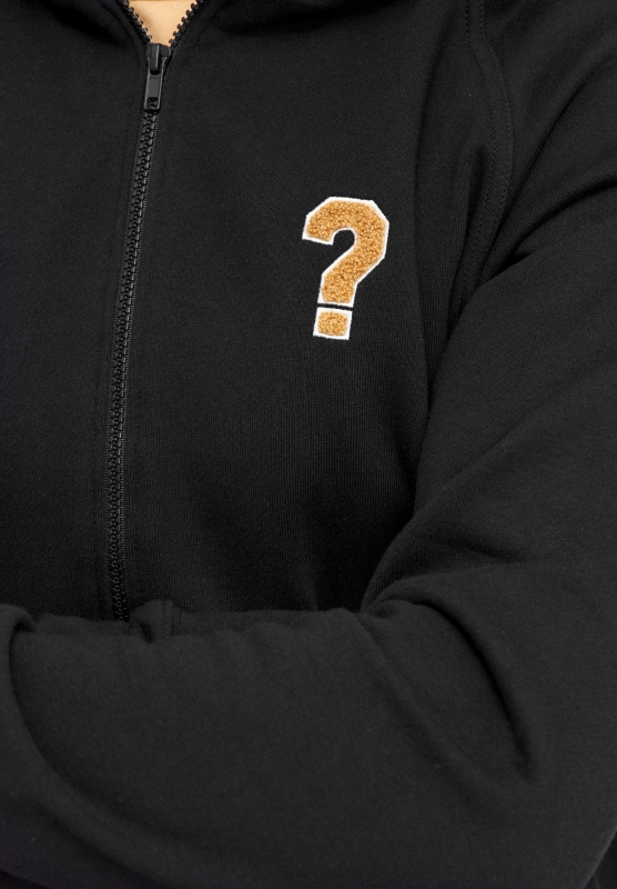 Zip Hoodie Question Mark - black